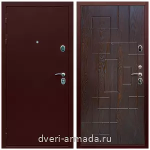 Входные двери Эврика, Дверь входная Армада Люкс ТАнтик медь / МДФ 16 мм ФЛ-57 Дуб шоколад