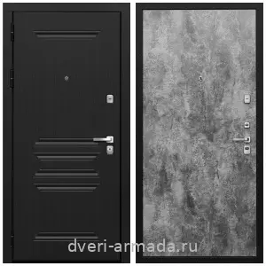 МДФ гладкая, Дверь входная Армада Экстра МДФ 10 мм ФЛ-243 Черная шагрень / МДФ 6 мм ПЭ Цемент темный