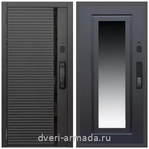 Входные двери с тремя петлями, Умная входная смарт-дверь Армада Каскад BLACK МДФ 10 мм Kaadas K9 / МДФ 16 мм ФЛЗ-120 Венге