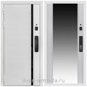 Входные двери в Подольске, Умная входная смарт-дверь Армада Каскад WHITE МДФ 10 мм Kaadas K9 / МДФ 16 мм СБ-16 Сандал белый