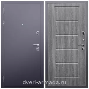 Входные двери Эврика, Дверь входная Армада Люкс Антик серебро / МДФ 16 мм ФЛ-39 Дуб Филадельфия графит