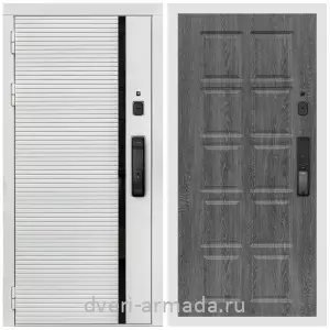 Входные двери Троя, Умная входная смарт-дверь Армада Каскад WHITE МДФ 10 мм Kaadas K9 / МДФ 10 мм ФЛ-38 Дуб Филадельфия графит
