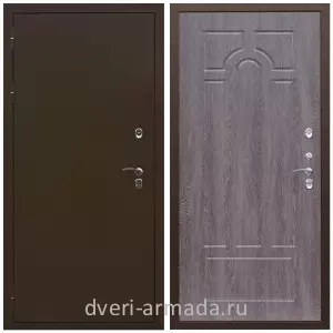 МДФ гладкая, Дверь входная уличная в частный дом Армада Термо Молоток коричневый/ МДФ 6 мм ФЛ-58 Дуб филадельфия графит от производителя с фрезеровкой
