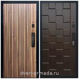 Входные двери в Подольске, Умная входная смарт-дверь Армада Вектор МДФ 10 мм Kaadas K9 / МДФ 16 мм ОЛ-39 Эковенге