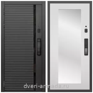 Двери со склада, Умная входная смарт-дверь Армада Каскад BLACK МДФ 10 мм Kaadas K9 / МДФ 16 мм ФЛЗ-Пастораль, Ясень белый