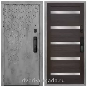 Входные двери в Подольске, Дверь входная Армада Квадро МДФ 16 мм Kaadas K9 / МДФ 16 мм СБ-14 Эковенге стекло белое