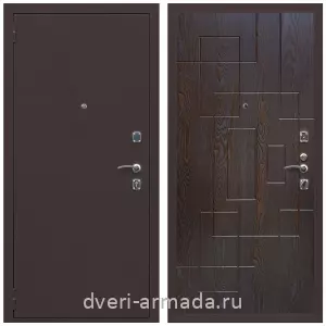 Антивандальные для квартир, Дверь входная Армада Комфорт Антик медь / МДФ 16 мм ФЛ-57 Дуб шоколад