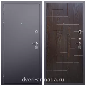 Входные двери Эврика, Дверь входная Армада Люкс Антик серебро / МДФ 16 мм ФЛ-57 Дуб шоколад