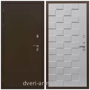 Утепленные для частного дома, Дверь входная уличная в дом Армада Термо Молоток коричневый/ МДФ 16 мм ОЛ-39 Лиственница беж