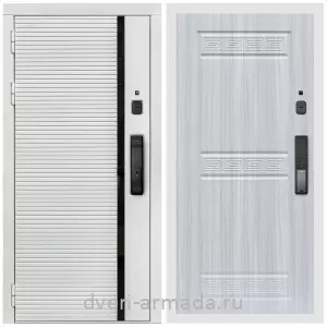 Входные двери Троя, Умная входная смарт-дверь Армада Каскад WHITE МДФ 10 мм Kaadas K9 / МДФ 10 мм ФЛ-242 Сандал белый