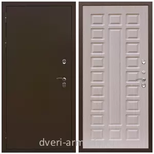 Коричневые входные двери, Металлическая коричневая дверь входная утепленная для загородного дома Армада Термо Молоток коричневый/ МДФ 16 мм ФЛ-183 Сандал белый от производителя