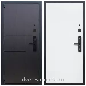 Толстые входные двери, Дверь входная Армада Бастион МДФ 16 мм Kaadas S500 / МДФ 10 мм Гладкая белый матовый