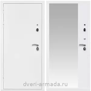Дверь входная Армада Оптима Белая шагрень / ФЛЗ Панорама-1 Белый матовый