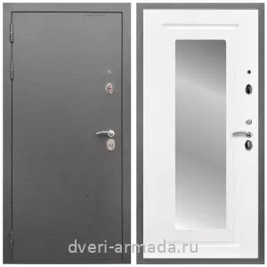 Темные входные двери, Дверь входная Армада Оптима Антик серебро / МДФ 16 мм ФЛЗ-120 Ясень белый