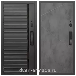 Входные двери Троя, Умная входная смарт-дверь Армада Каскад BLACK МДФ 10 мм Kaadas K9 / МДФ 10 мм ФЛ-291 Бетон темный