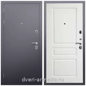 Двери со склада, Дверь входная Армада Люкс Антик серебро / МДФ 16 мм ФЛ-243 Белый матовый