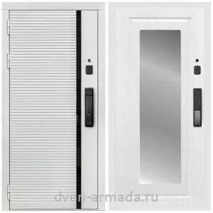 Входные двери в Подольске, Умная входная смарт-дверь Армада Каскад WHITE МДФ 10 мм Kaadas K9 / МДФ 16 мм ФЛЗ-120 Ясень белый
