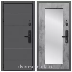 Входные двери с зеркалом МДФ, Дверь входная Армада Роуд МДФ 10 мм Kaadas S500 / МДФ 16 мм ФЛЗ-Пастораль, Бетон темный