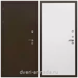 Коричневые входные двери, Металлическая коричневая дверь входная уличная в квартиру Армада Термо Молоток коричневый/ МДФ 10 мм Гладкая белый матовый минеральная плита