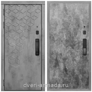 Входные двери Троя, Дверь входная Армада Квадро МДФ 16 мм Kaadas K9 / МДФ 6 мм ПЭ Цемент темный