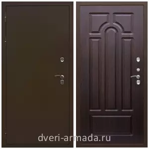 Уличные двери для коттеджа, Дверь входная железная уличная для загородного дома Армада Термо Молоток коричневый/ МДФ 16 мм ФЛ-58 Венге с панелями МДФ