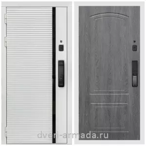 Входные двери Троя, Умная входная смарт-дверь Армада Каскад WHITE Kaadas K9 / МДФ 6 мм ФЛ-138 Дуб Филадельфия графит
