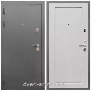 Темные входные двери, Дверь входная Армада Оптима Антик серебро / МДФ 16 мм ФЛ-119 Ясень белый