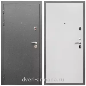 Входные двери 2050 мм, Дверь входная Армада Оптима Антик серебро / МДФ 10 мм Гладкая Белый матовый
