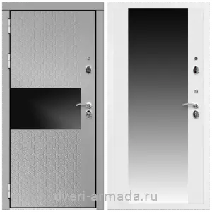 Входные двери с зеркалом МДФ, Дверь входная Армада Престиж Белая шагрень МДФ 16 мм Милк рикамо софт / МДФ 16 мм СБ-16 Белый матовый