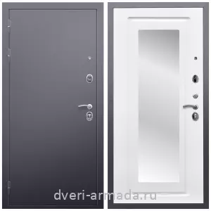 Входные двери 2050 мм, Дверь входная Армада Люкс Антик серебро / МДФ 16 мм ФЛЗ-120 Ясень белый взломостойкая на заказ
