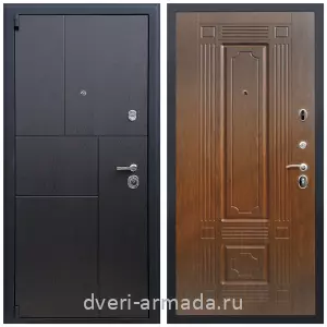 Темные входные двери, Дверь входная Армада Бастион МДФ 16 мм ФЛ-290 Дуб фактурный шоколад / МДФ 6 мм ФЛ-2 Мореная береза
