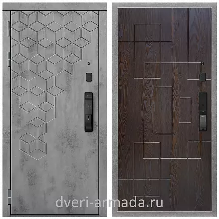 Дверь входная Армада Квадро МДФ 16 мм Kaadas K9 / МДФ 16 мм ФЛ-57 Дуб шоколад