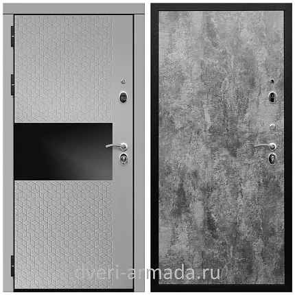 Дверь входная Армада Престиж Черная шагрень МДФ 16 мм Милк рикамо софт / МДФ 6 мм ПЭ Цемент темный