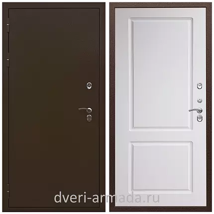 Дверь входная уличная в дом Армада Термо Молоток коричневый/ ФЛ-117 Белый матовый
